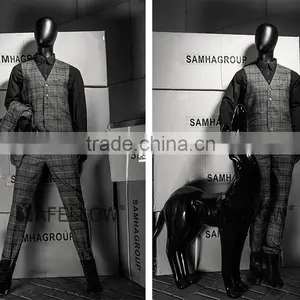 Abstract Fiberglass Black Adjustable Movable Male Mannequins Egg Head Mannequin for Window Display MZ-HM01BKEG thumbnail-4