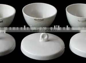 Laboratory Porcelain:Special Ceramic Porcelain Crucibles,medium Wall With Lid,glazed thumbnail-1