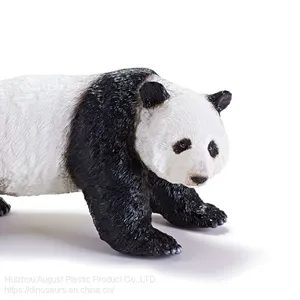 Cotton Filled Male Giant Panda Figurine China Panda Jungle Animal Model Toy Wholesale Natural Black Panda Bear Action Figurines thumbnail-2