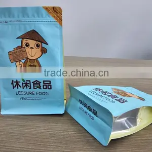 Flat Bottom Bag With Zipper and Clear Window for Leisure Food Packaging thumbnail-1