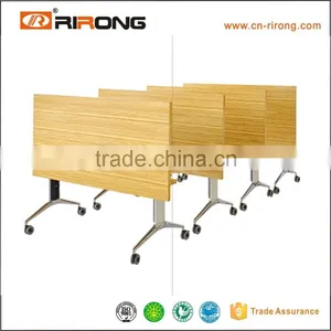 Square Steel Wood Veneer Open Office Workstation for 4 People thumbnail-4