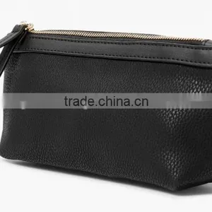Pebbled Leather Cosmetic Bag With Wristlet Makeup Case Pouch Multiple Clutch Purse for Ladies thumbnail-4