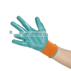 10 Gauge Knitted Nitrile Coated Protective Garden Working Labor Gloves thumbnail-5