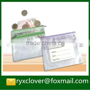 Clear Pvc Gridding Zipper Document Bag thumbnail-1