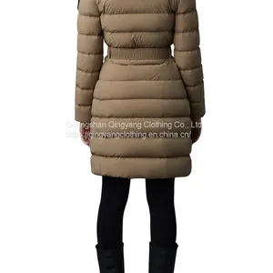2023 NEW CUSTOM WOMEN BELTED WINTER PARKA OVERCOATS PLUS SIZE WOMEN DOWN PADDED PUFFER JACKETS thumbnail-5