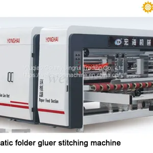 Automatic Cardboard Folder Gluer Stitcher Machine thumbnail-1