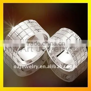 Small Order Fashion Design Lovers Silver Square Rings Sets With High Quality Paypal Acceptable thumbnail-1