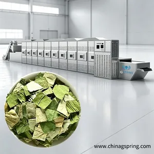 Automatic Industrial Microwave Dryer for Herbal Leaves Processing PLC Control Drying Sterilization Equipment thumbnail-1