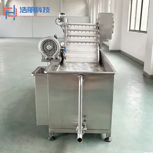 Industrial Bubble Washing Machine SUS304 Fruit Vegetable Washer With Elevator Spray Rinse High Efficiency Food Processing Equipment thumbnail-3