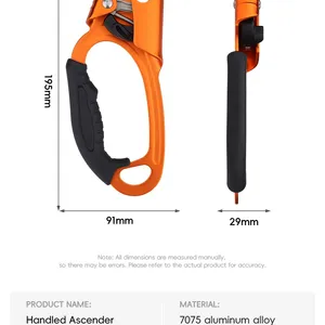 Customized Outdoor Rock Climbing SRT Hand Ascender Device Mountaineer Handle Ascender Left Hand Right Hand Climbing Equipment Rope Tools 8-13mm thumbnail-2