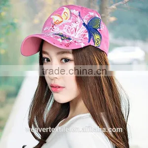 Fshion BUTTERFLY FLOWERS Cotton Embroidery Baseball Caps thumbnail-2