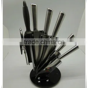 8pcs Stainless Steel Solid Handle Good Quality With Block Kitchen Knife thumbnail-1