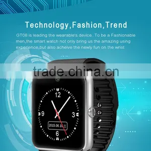 2016 Hot Selling Factory Price Bluetooth Smart Wrist Watch Phone GSM SIM Card For Android Smart Watch GT08 thumbnail-4