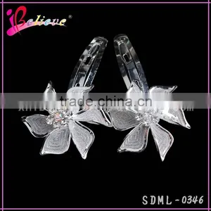 Hot Sale Fashion Hair Clip,silver Metal Hair Pin,flower Hair Clip With Diamond thumbnail-1