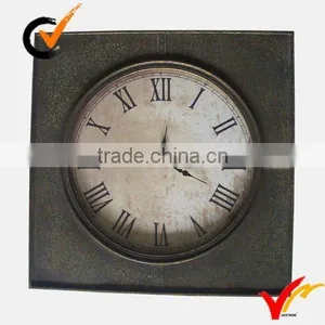 French Industrial Style Square Decorative Chateau Antique Metal Wall Clock Quality Choice thumbnail-3