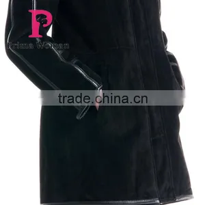 2015 Winter Women Medium Length Slim Fit Coat With Hat Overcoat thumbnail-5