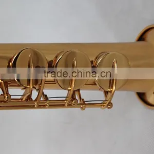 High Grade Bb Key Dark Gold Lacquer Straight Soprano Saxophone With G Key thumbnail-2