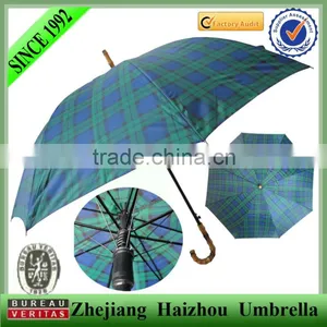 Windproof J Shape Wooden Handle Stick/straight Umbrella thumbnail-1