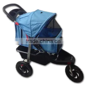 Oxford 3 Wheeler Pet Stroller Cat/Dog Easy Walk Folding Travel Carrier Cart Quality Choice thumbnail-1