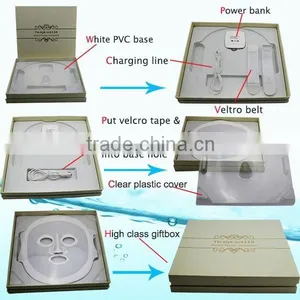 3 Colors Blue Yellow Red LED Light Facial Mask Pack for Skin Rejuvenation thumbnail-3