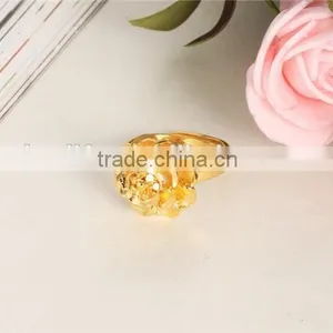 Jewelry Gold Plated Copper Elegant Design for Women Rose Shaped Ring thumbnail-4
