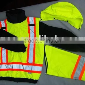 2016 New Style 4IN1 Safety Jacket Waterproof Warm Jacket With Concealed Hood Winter Work Clothing Quality Choice thumbnail-2
