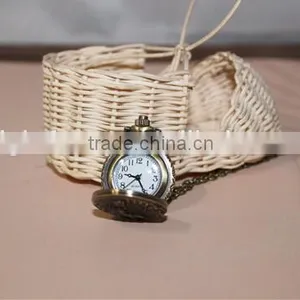 Deer Watch Necklace Old Simple Round Antique Bronze Round Pocket Watch Necklace Pendant Deer Watch Necklace thumbnail-3
