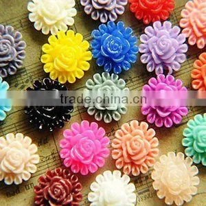 Flat Back Resin Cameo, Flat Back Resin Flower, Flat Back Resin Cabochon, Flat Back Resin Flwoer Cabochon thumbnail-1