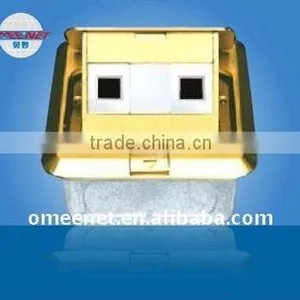 2Gang Anpu Computer Pop-up Copper Square Panel Floor Socket thumbnail-1