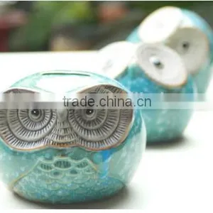 Ceramic Decorative Owl Money Box, Piggy Bank, Money Saving Box thumbnail-1