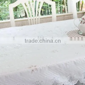 Qualitied Vinyl Tablecloth Lace White Table Cloth thumbnail-1