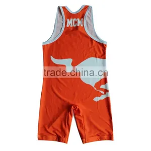 Custom T-back Polyester Spandex Infant Wrestling Singlet thumbnail-2