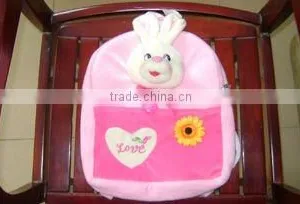 Stuffed and Promotional Soft Rabbit Animal Toy Plush Backpack With Pompom for Children thumbnail-1