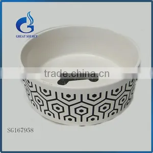 Football Shape White Ceramic Dog Bowl Pet Water Food Bowl thumbnail-5