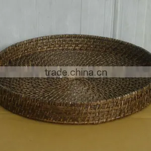 Rattan Round Tray, Bamboo Tray Round, Weaving Round Tray thumbnail-1