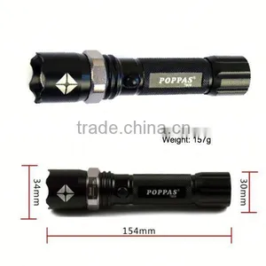 Promotion POPPAS T809 3W XPE Zoomable Bright Rechargeable Aluminium 18650 Battery Led Torch Flashlight thumbnail-4