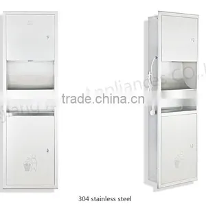 Space Usage Stainless Steel Antuomatic Hand Dryer and Dustbin Combination thumbnail-1