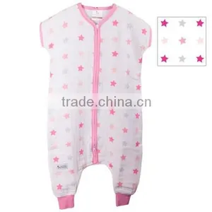 Wholesale100% Cotton Muslin Baby Sleeing Bag Anti-kicking Bag Spring and Summer thumbnail-2
