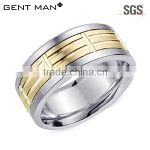 14K Gold Plated Wholesale Tungsten Carbide Men Rings Bands thumbnail-1