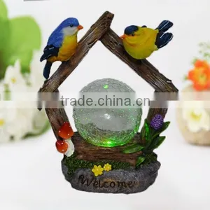 New Product Solar Resin Bird Glass Ball Lighting thumbnail-2