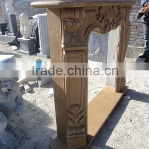 Henan Beige Marble Fireplace thumbnail-1