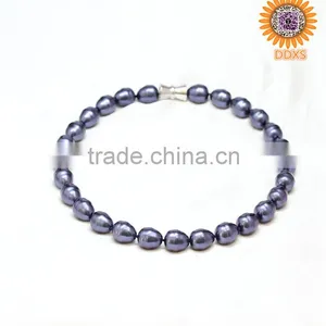 AAAA+ Purple Helical Drop 18kgp South Sea Shell Pearl Necklace thumbnail-1