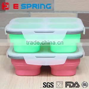 Portable Microwave Folding Silicone Lunch Box Tin thumbnail-1