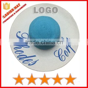 Promotion Ladies Floppy Straw Beach Hats,custom Ladies Hats, Ladies Printed Logo on Brim Beach Hats (SU-SH3366) thumbnail-1