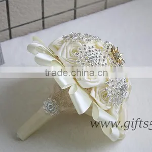 Custom Stunning Immortal Ribbon Rose Wedding Bouquets thumbnail-4