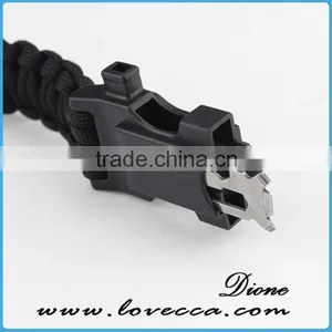 2016 Hot Wholesale Survival Tactical Whistle Compass Fire Starter 550 Paracord Bracelet With Flint thumbnail-3