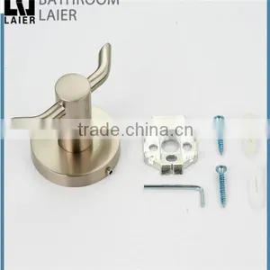 Simple Printing Lines Zinc Alloy Brush Nicked Bathroom Sanitary Items Wall Mounted Double Robe Hook thumbnail-6