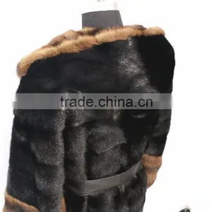 2016 New Factory Grey Natural Long Mink Fur Coat for Fashion Women thumbnail-6