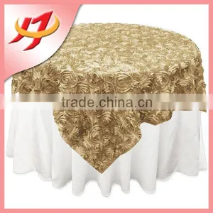 Wedding Decorative Satin Rosette Table Cover Round Table Overlay thumbnail-4