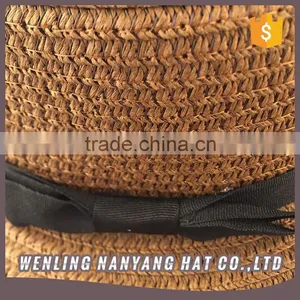 Stylish Flat Top Strawhat Ladies Hat Paper Hat Bow Lady Sun Hat Visor Cap thumbnail-4